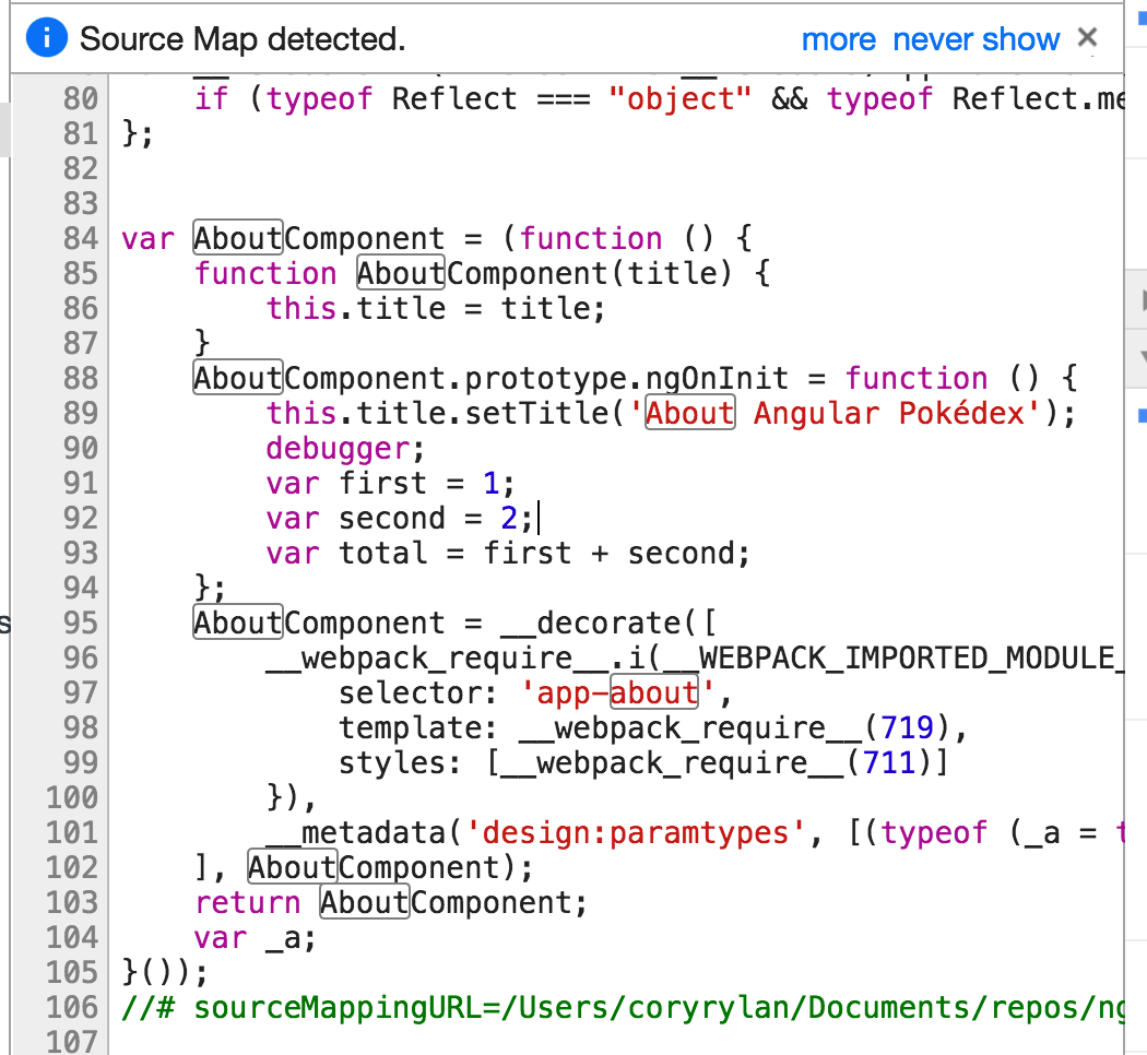 Angular Augury debugging