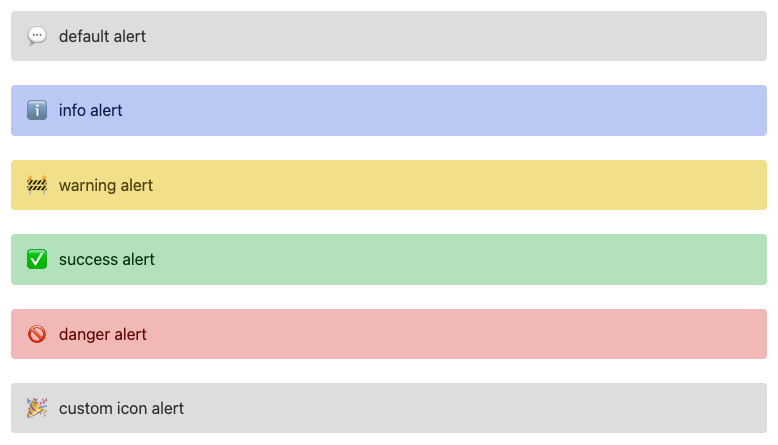 A set of alert components with a flexible customization API using slots